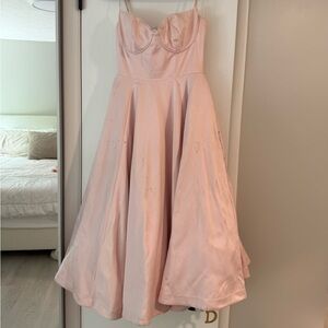 Elegant Pink Spaghetti Strap Dress